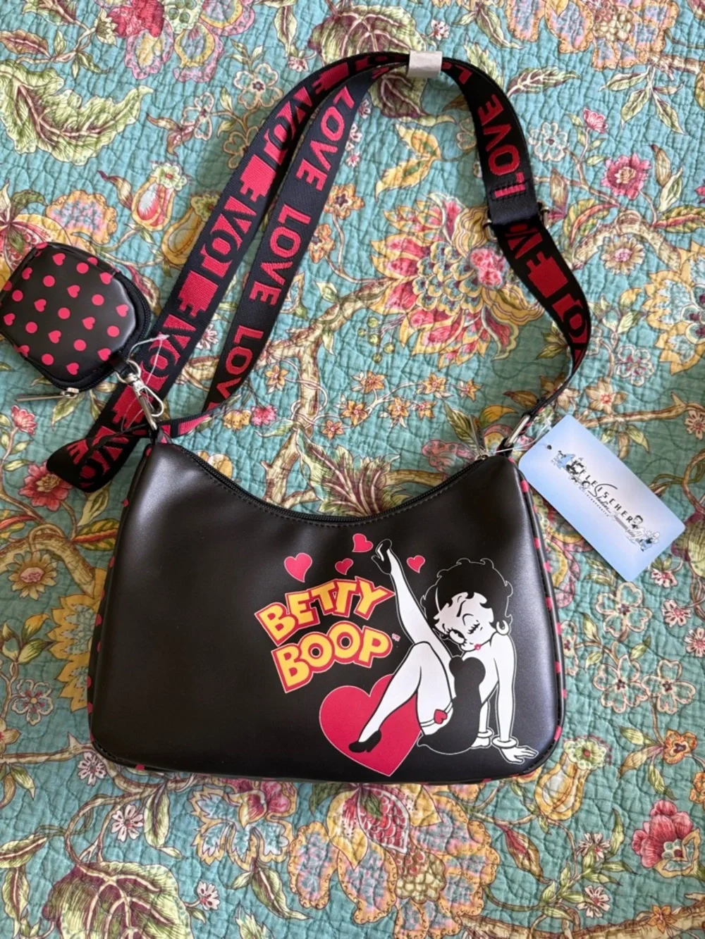 Betty Boop Black Crossbody by Fleischer Studios - Picture 1 of 5